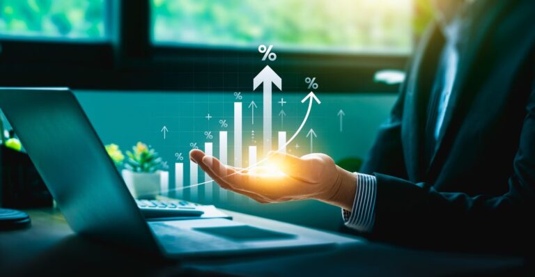 Rising Bar Graph Representing Business Growth, Financial Success, and Economic Progress with Arrows Indicating Positive Trends, Increasing Profits, Future Opportunities in Investment and Strategy