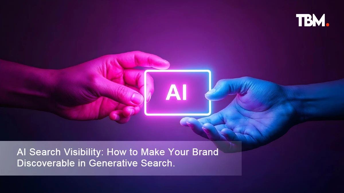 AI search visibility strategy showing how brands appear in generative search results through AI and SEO signals